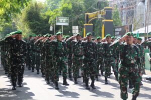 Prajurit Kodim 1001/HSU-BLG Asah Kemampuan Dasar Keprajuritan melalui Latihan PBB