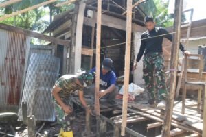 Satu Bulan Target Rampung, TMMD ke-128 Garap RTLH dan Jalan Cor Hingga Air Bersih di Desa Pantai Ulin