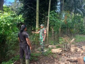 Cegah Karhutla Sejak Dini, Babinsa di Aceh Jaya Ingatkan Warga Tak Buka Lahan dengan Cara Membakar