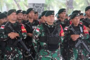 Satgas Pamtas Yonif 115/ML Dilepas Menuju Perbatasan RI–PNG, Korem 012/TU Hadir Beri Dukungan