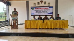 Musdes Pulung Sari Tetapkan RKPDes 2027, Babinsa Serda Agung Juga Sosialisasi Rekrutmen TNI